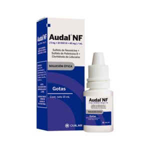 Audal nf 5mg/10 000ui/40mg sol otic x 10 ml