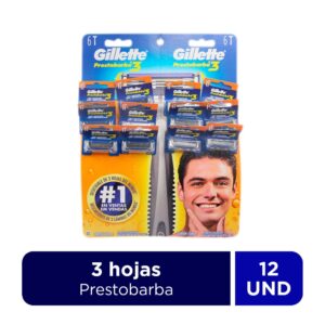 Gillet prestobarba 3 hojas x 12