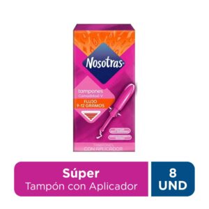Nosotras tampon c/aplicador super x 8
