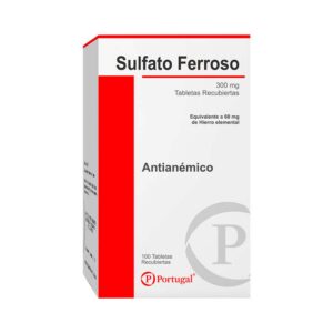 Sulfato ferroso port 300mg x 100 tab