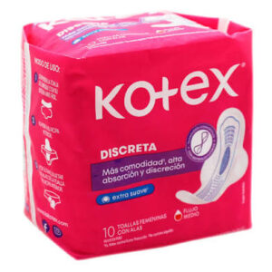 KOTEX DISCRETA EXTRA SUAVE (ULTRAFI ANT B.) X10